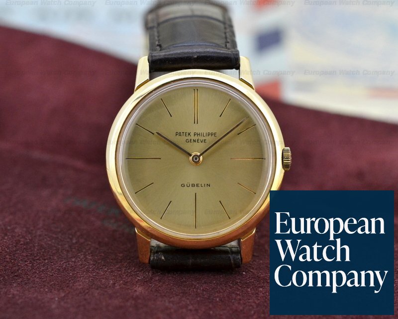 Patek Philippe Calatrava 18K Yellow Gold Manual Wind Champagne Gubelin Dial