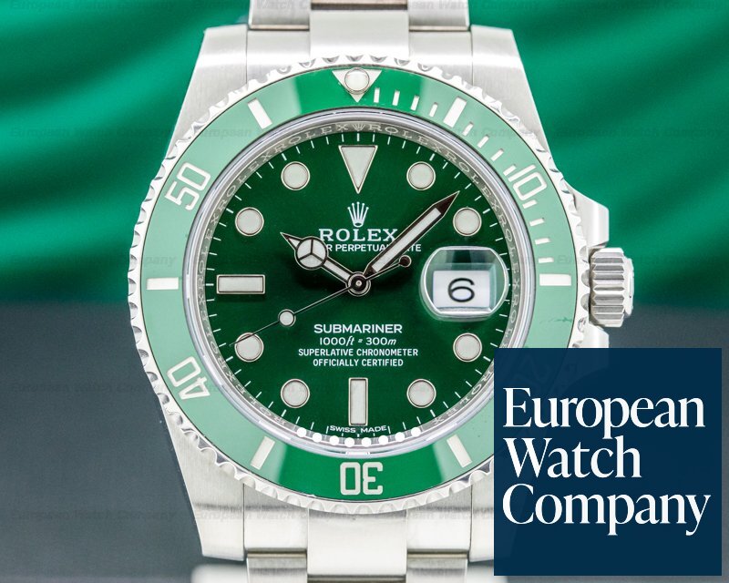 Rolex Submariner HULK Green Ceramic Bezel Green Dial SS