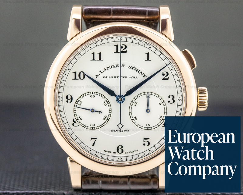 A. Lange and Sohne 1815 Chronograph 402.032 18K Rose Gold Silver Dial  