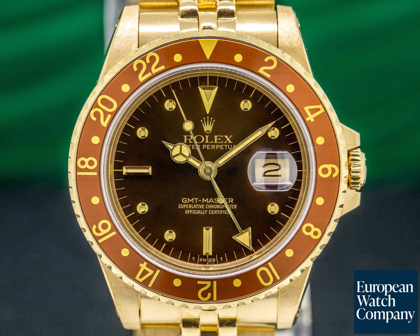 Rolex GMT Master Nipple Dial 18k Yellow Gold Jubilee NICE0