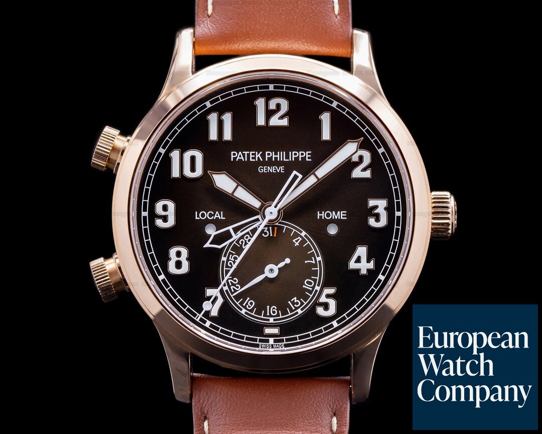 Patek Philippe Calatrava 5524R Pilot Travel Time 18k Rose Gold 20220