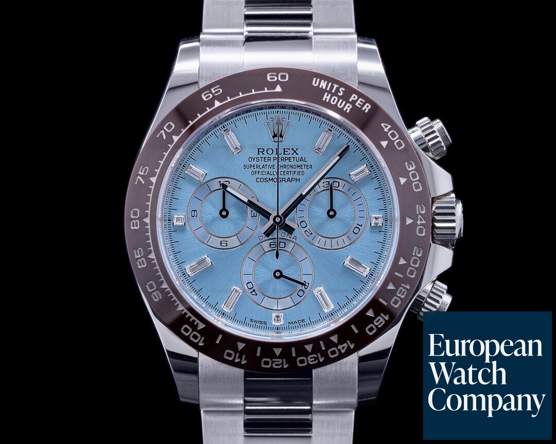 Rolex Daytona Platinum Glacier Blue Diamond 116506 2022 UNWORN