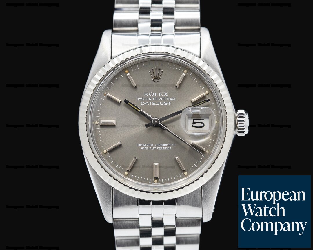 Rolex Datejust grey Dial 16014 SS Jubilee
