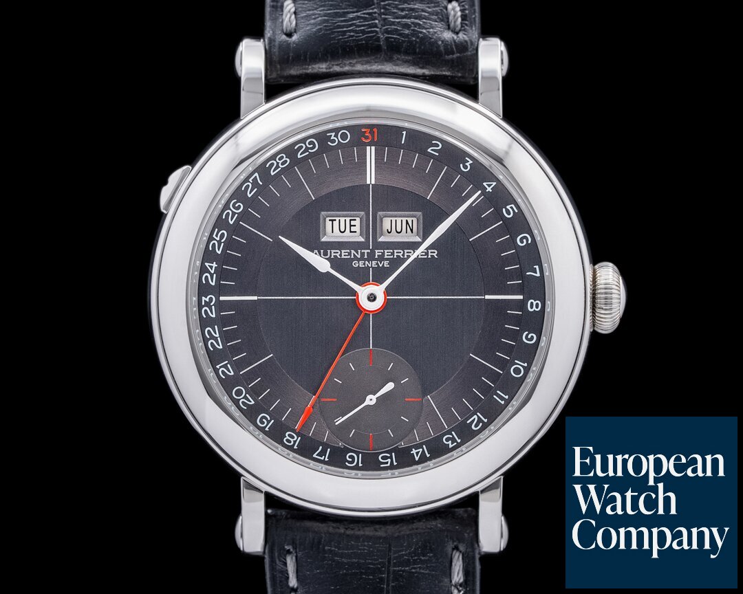 Laurent Ferrier Galet Annual Calendar Montre Ecole SS Grey Dial 