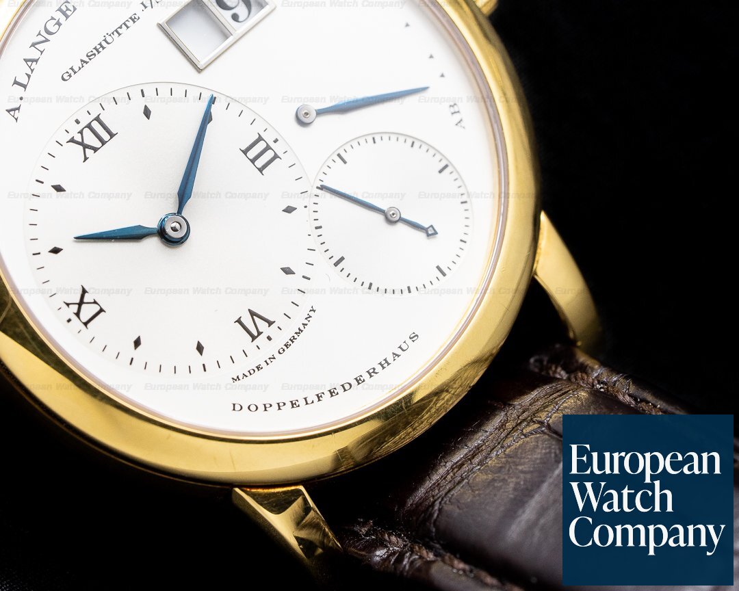 A. Lange and Sohne Lange 1 101.022 18K Yellow Gold Blue Hands Silver Dial Ref. 101.022