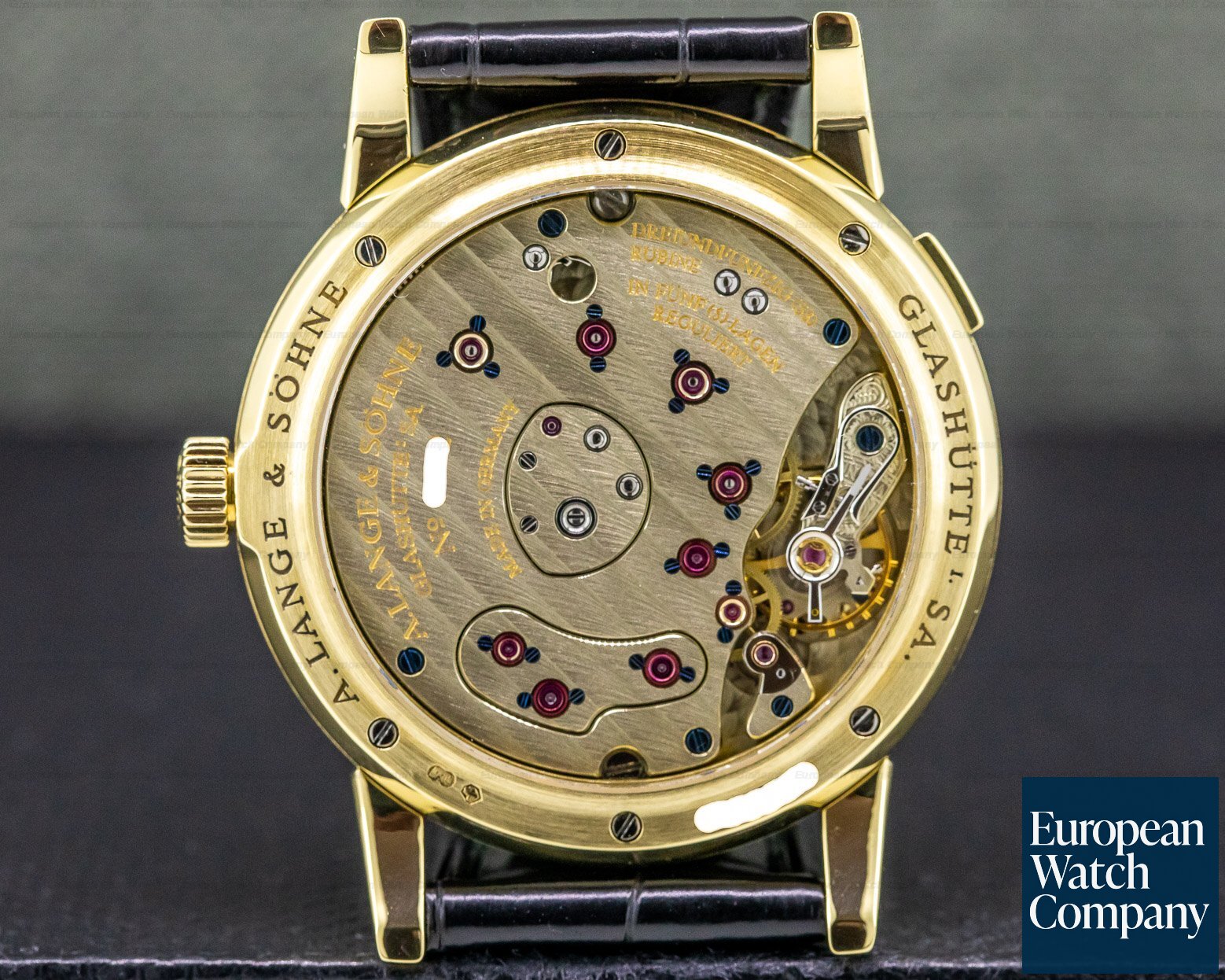 A. Lange and Sohne Lange 1 Yellow Gold Blue Dial Ref. 101.028