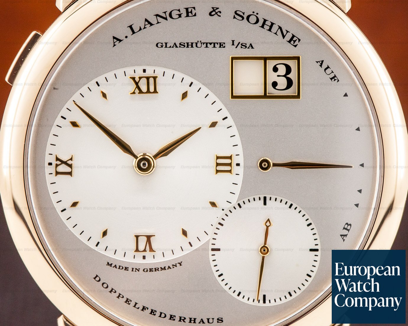 A. Lange and Sohne Lange 1 18K Rose Gold Silver Dial Ref. 101.032