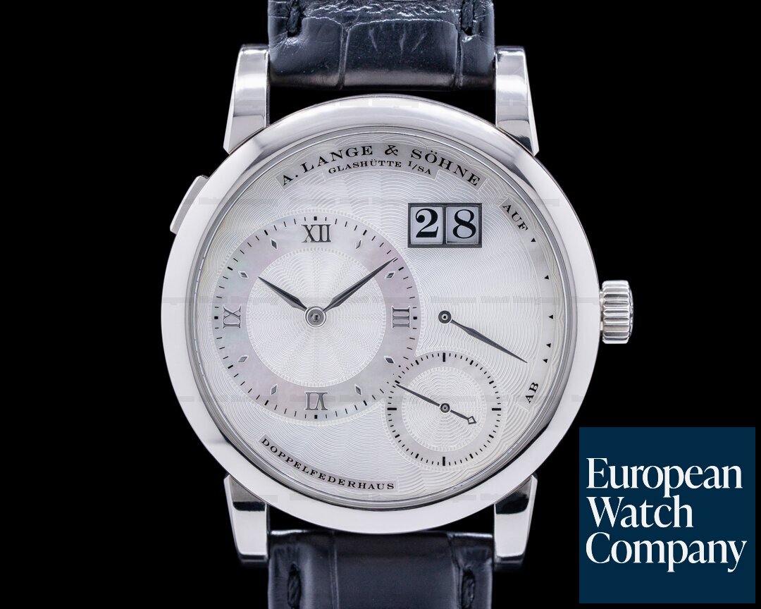 A. Lange and Sohne Lange 1 Soiree 110.030 White Gold Mother of Pearl Dial RARE Ref. 110.030
