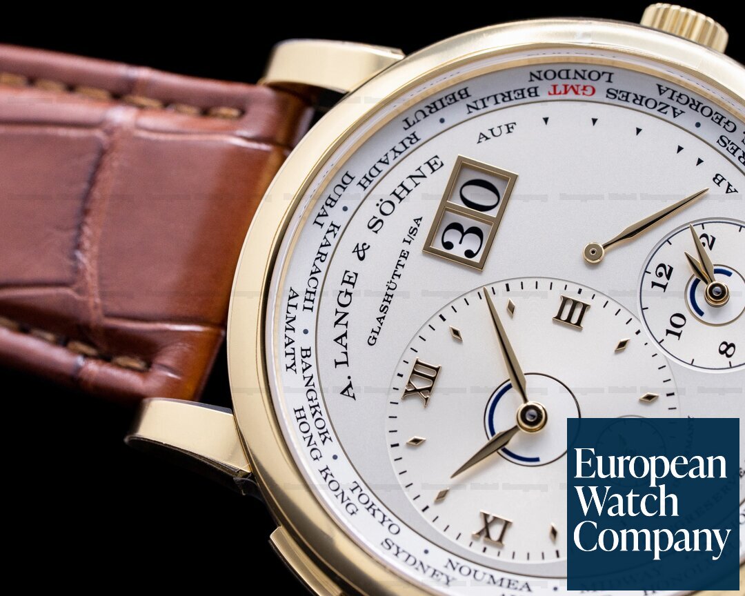 A. Lange and Sohne Lange 1 Time Zone 136.021 18K Yellow Gold Limited Edition UNWORN Ref. 136.021