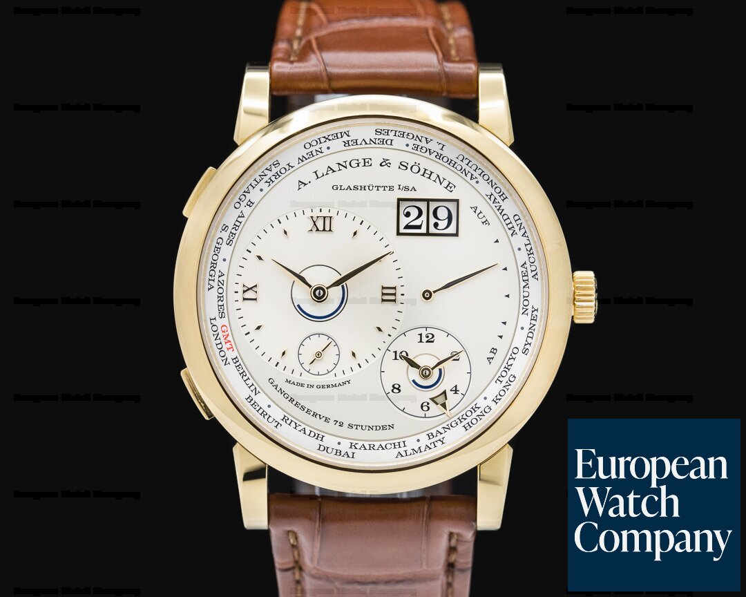 A. Lange and Sohne 136.021 Lange 1 Time Zone 136.021 18K Yellow Gold Limited Edition