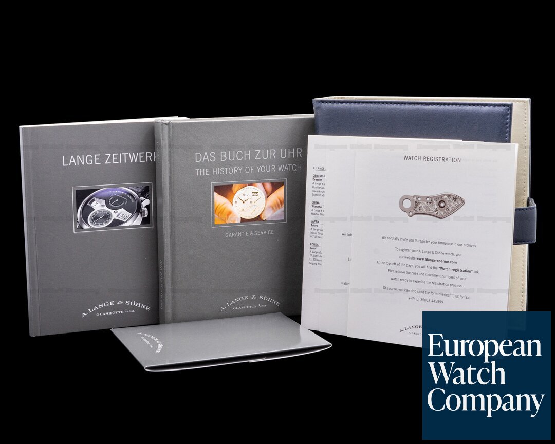 A. Lange and Sohne Zeitwerk 145.025 Platinum Silver Dial LIMITED UNWORN Ref. 145.025