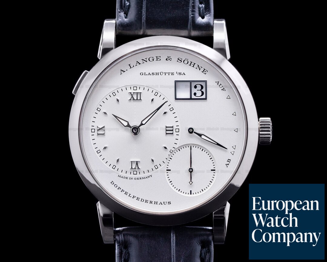 A. Lange and Sohne Lange 1 18K White Gold Silver Dial NEW MOVEMENT Ref. 191.039