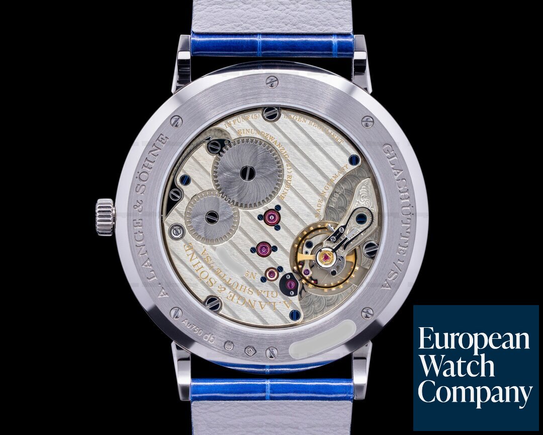 A. Lange and Sohne Saxonia 205.086 Thin Manual Wind Blue Gold-Flux Dial UNWORN Ref. 205.086