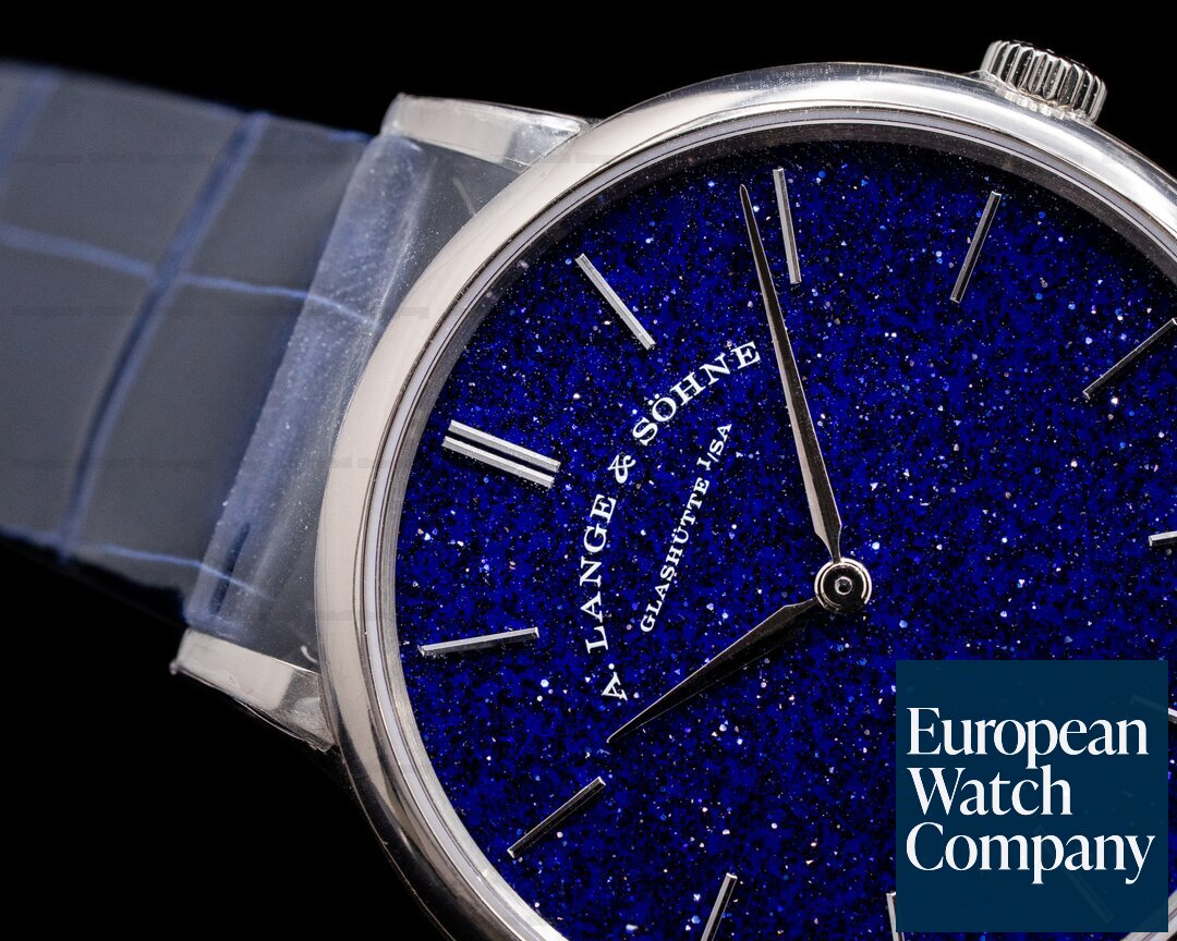 A. Lange and Sohne Saxonia Thin Manual Wind Blue Gold-Flux Dial UNWORN Ref. 205.086