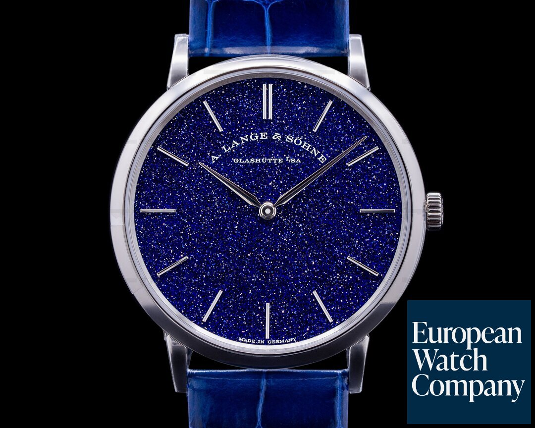 A. Lange and Sohne 205.086 Saxonia Thin Manual Wind Blue Gold-Flux Dial 205.086