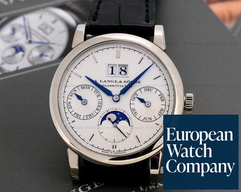 A. Lange and Sohne 330.026 Saxonia Annual Calendar 18K White Gold 