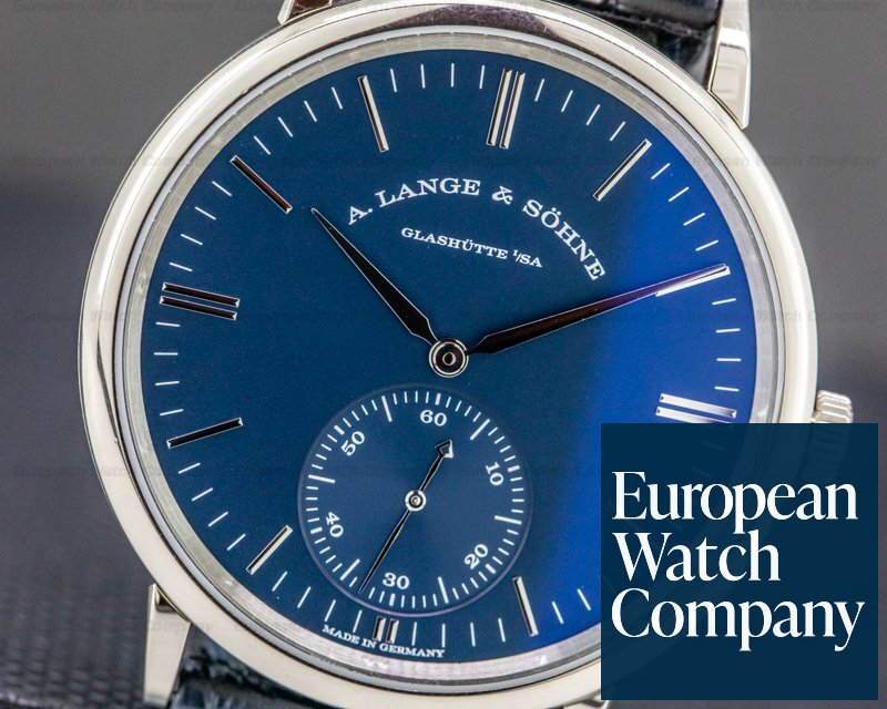 A. Lange and Sohne Saxonia BLUE DIAL Automatik 18K White Gold NOVELTY Ref. 380.026