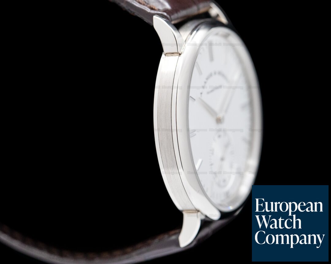 A. Lange and Sohne Saxonia Automatic 380.027 18K White Gold / Silver Dial Ref. 380.027