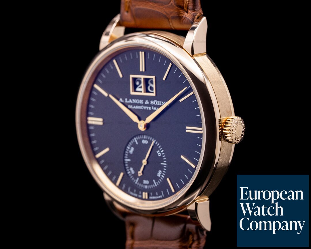 A. Lange and Sohne Saxonia 381.031 Outsize Date 18K Rose Gold / Black Dial Ref. 381.031