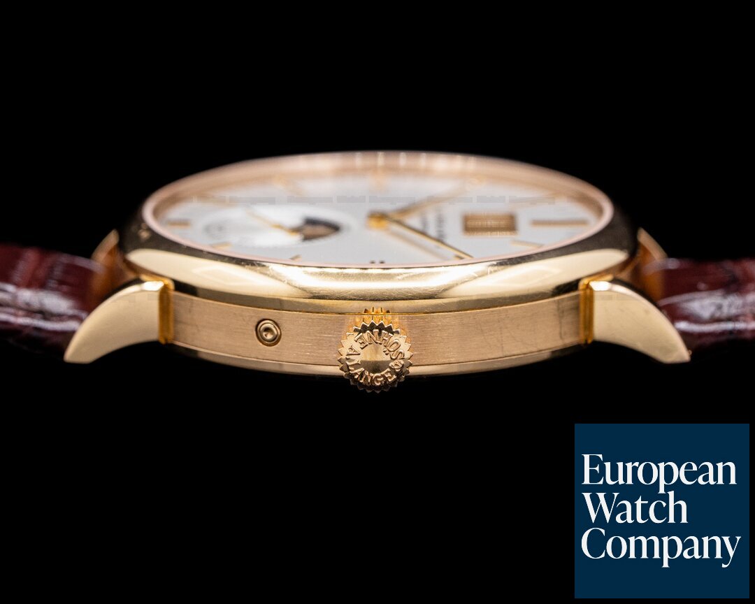 A. Lange and Sohne Saxonia Moon Phase 384.032 Automatik 18K Rose Gold / Silver Dial Ref. 384.032