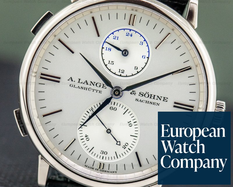 A. Lange and Sohne Saxonia 385.026 Dual Time 18K White Gold Ref. 385.026