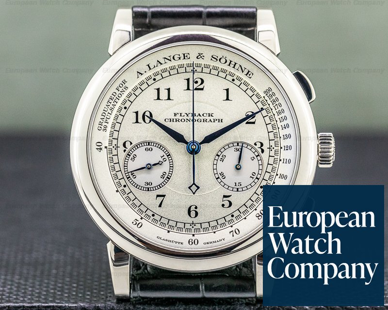 A. Lange and Sohne 1815 Flyback Chronograph 401.026 Silver Dial 18K White Gold Ref. 401.026