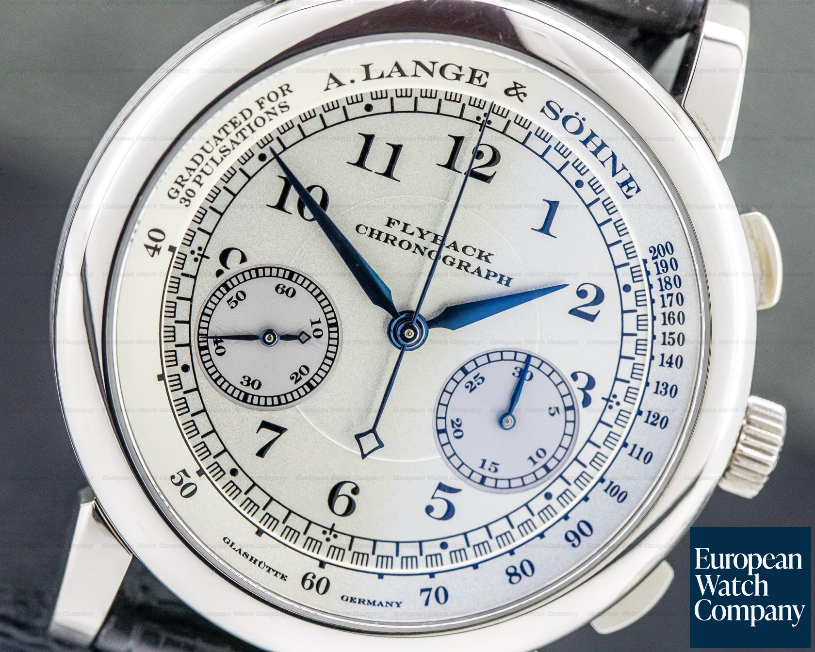 A. Lange and Sohne 1815 Flyback Chronograph Silver Dial 18K White Gold Ref. 401.026