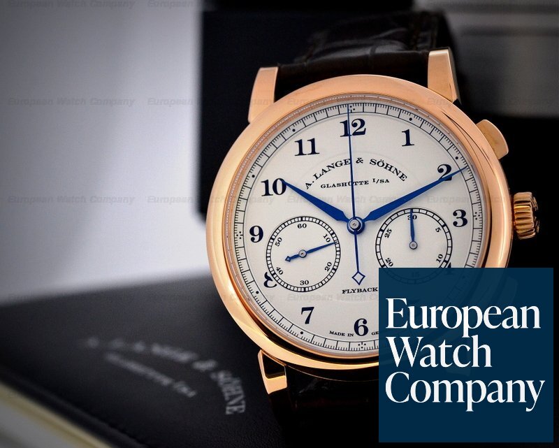 A. Lange and Sohne 402.032 1815 Chronograph 18K Rose Gold Silver Dial 