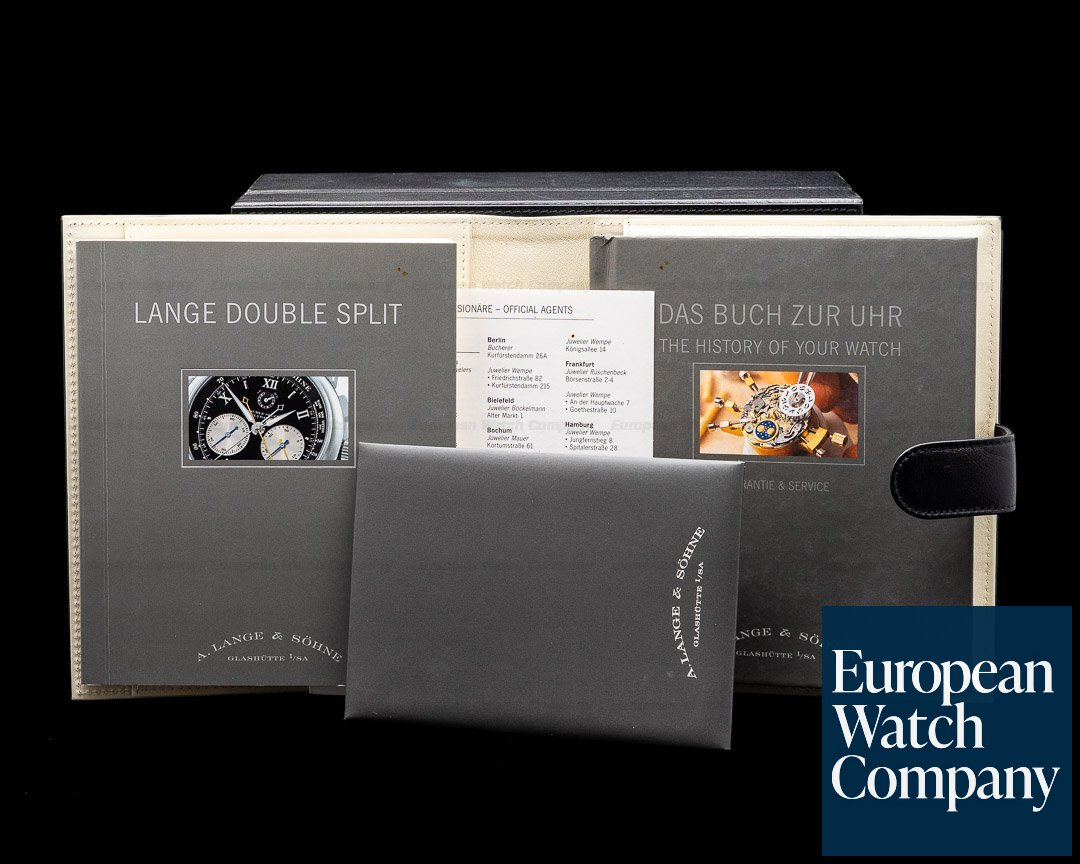 A. Lange and Sohne Datograph 404.035 Double Split Black Dial Platinum + Deployant Ref. 404.035