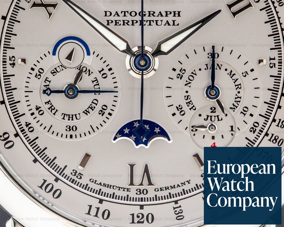 A. Lange and Sohne Datograph Perpetual Calendar Chronograph Platinum BRACELET Ref. 410.025