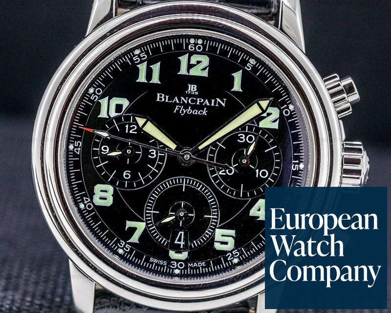Blancpain Leman Flyback Chronograph Black Dial SS Ref. 2185F-1130-63B