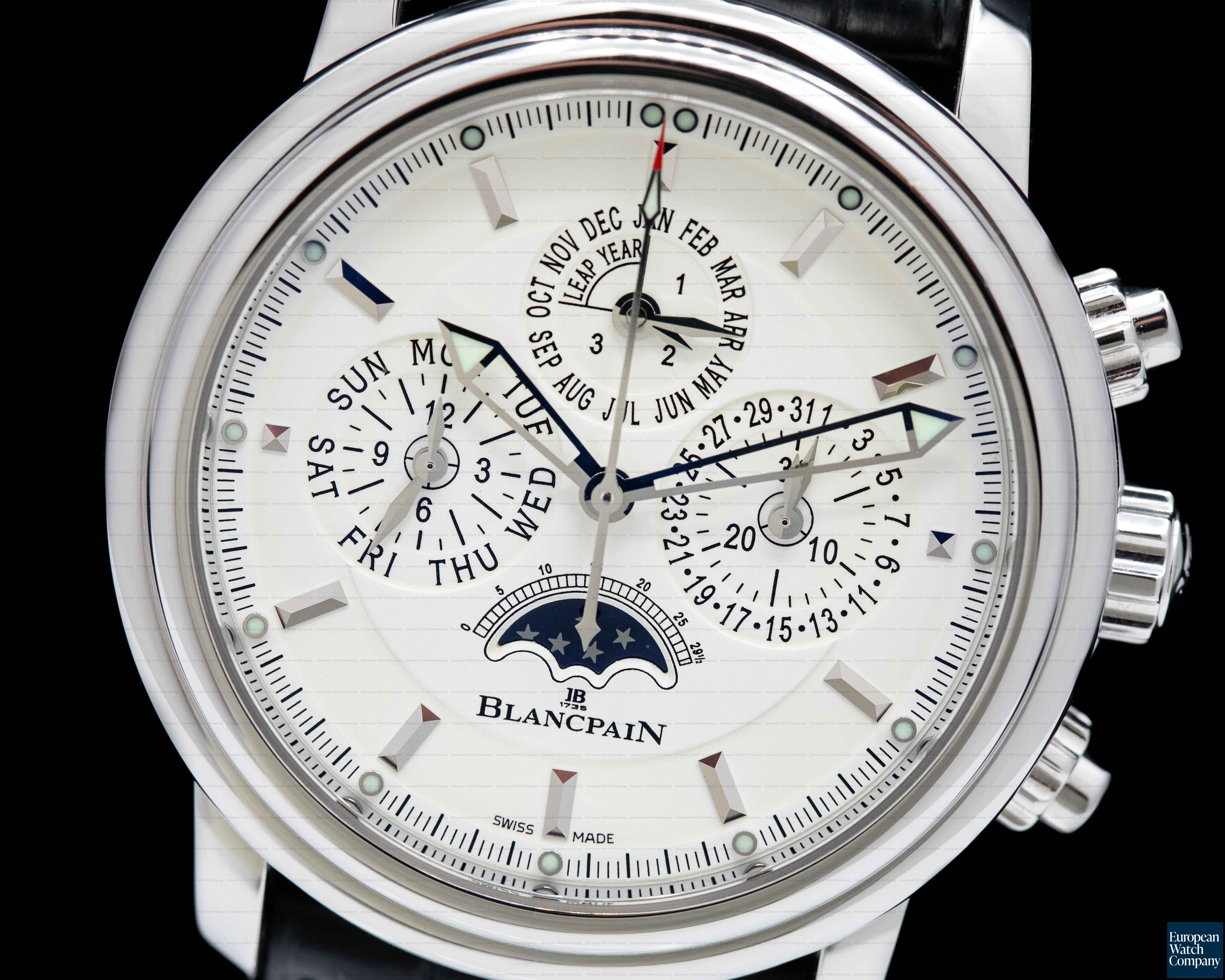 Blancpain Leman Perpetual Calendar Chronograph White Dial SS 40MM Ref. 2685F-1127-53B