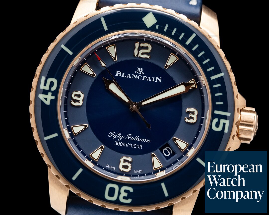Blancpain Fifty Fathoms Blue DIal / 18K Rose Gold Ref. 5015-3603C-63B