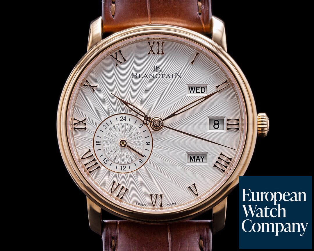 Blancpain Villeret Annual Calendar GMT Silver Dial 18K Rose Gold UNWORN Ref. 6670-3642-55B