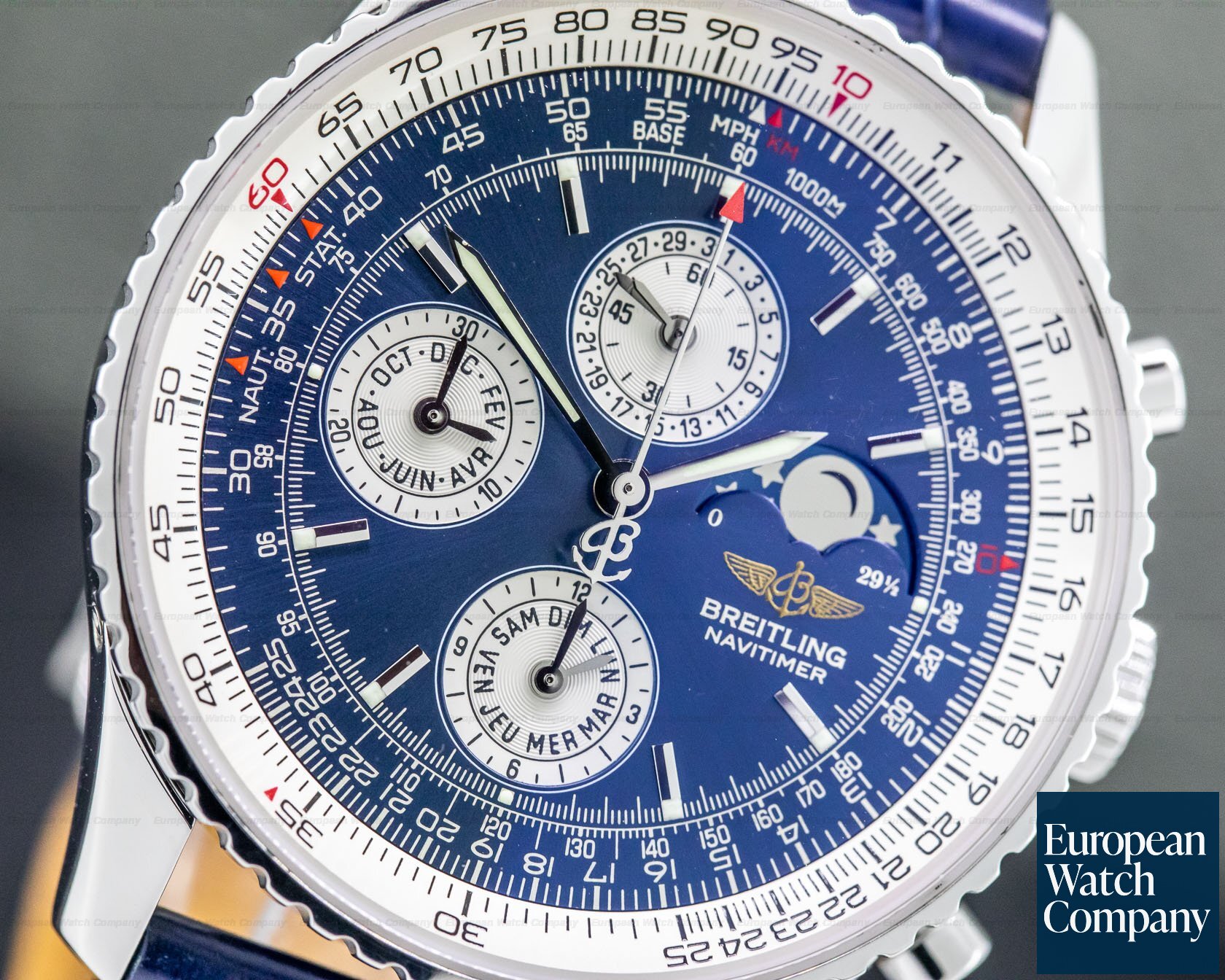 Breitling Navitimer Olympus 1461 SS Blue Dial Ref. A19340