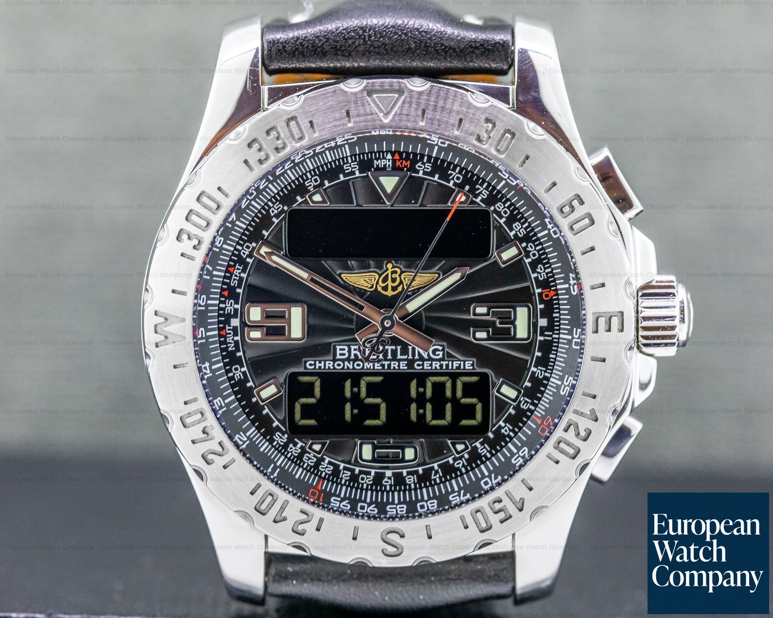 Breitling Airwolf Black Dial SS / Leather Ref. A7836323/B822