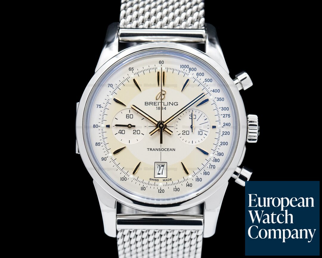 Breitling AB015412/G784 Transocean Chronograph SS Bracelet Boutique Edition Officers Caseback