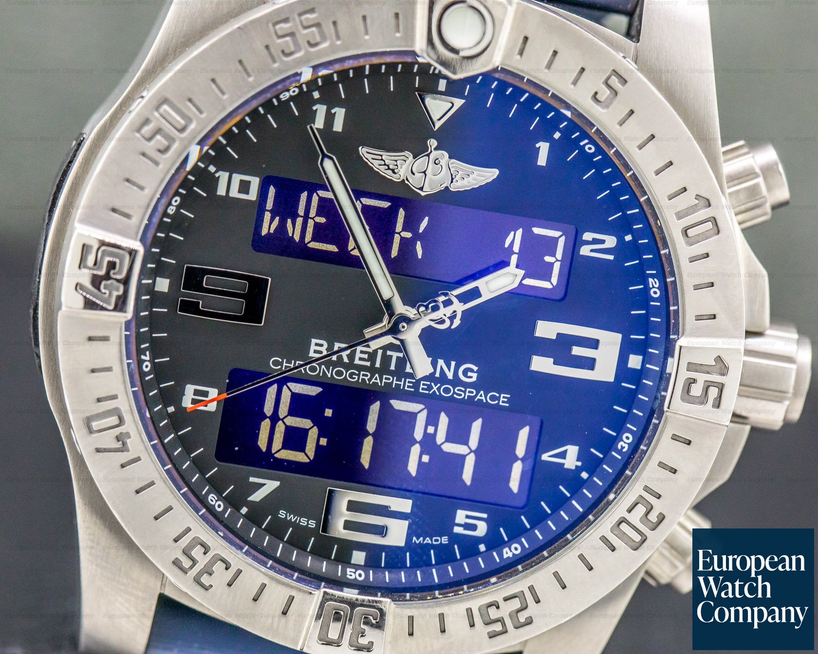 Breitling Exospace B55 Connected Titanium / Grey Dial Blue Rubber Strap Ref. EB5510