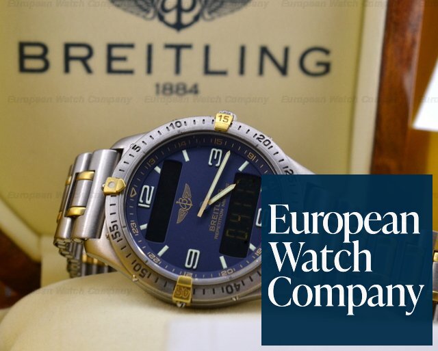 Breitling F65062 Aerospace Professional Blue Dial Titanium / Gold
