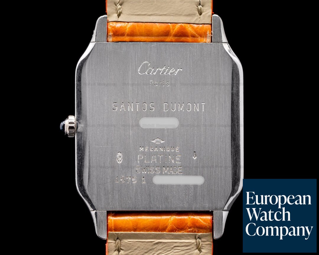 Cartier Santos Dumont 1575-1 Platinum 90th Anniversary RARE Ref. 1575-1