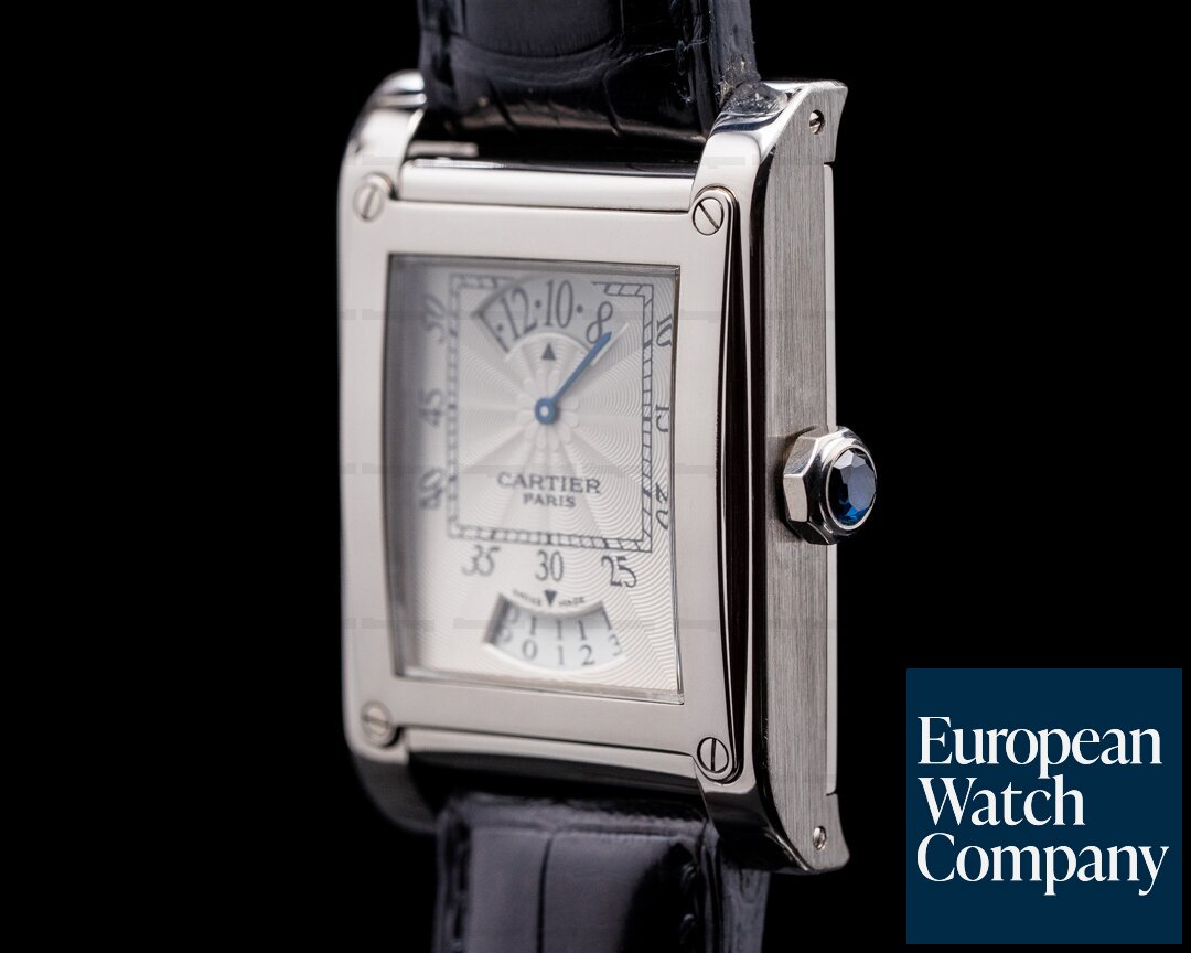 Cartier Tank a Vis Wandering Hour Privee Collection 18K White Gold W1529451 Ref. W1533451