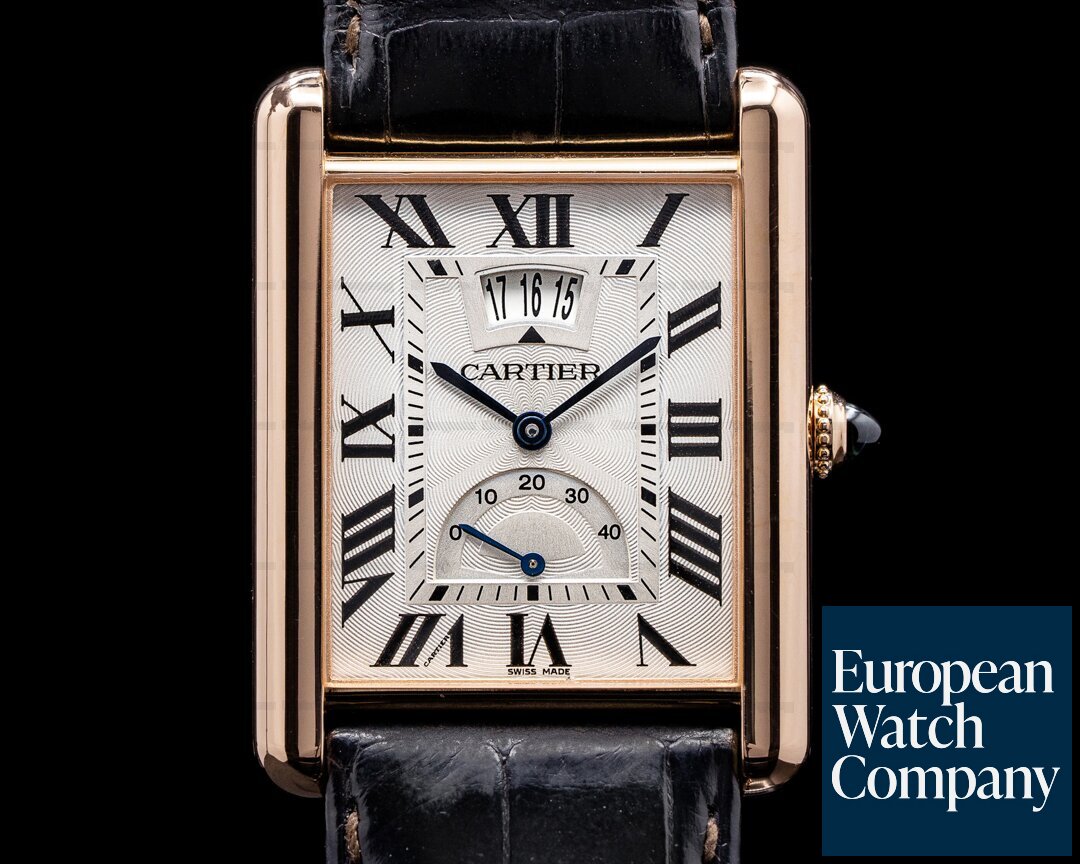 Louis Cartier Tank watch, Small size, mechanical manual movement, rose  gold, leather