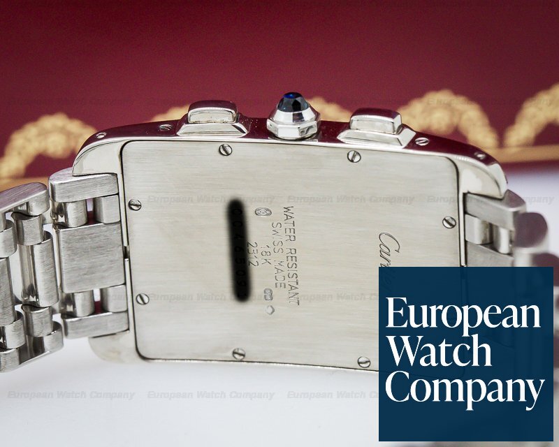 Cartier Tank Americaine Chronograph 18K White Gold / Bracelet Ref. W26033L1 