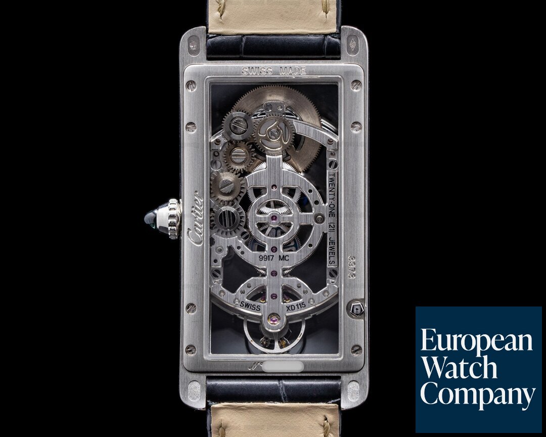 Cartier Tank Cintree WHTA0009 Skeleton Platinum LIMITED RARE Ref. WHTA0009