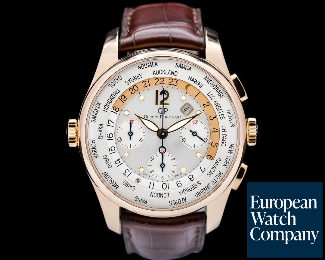 Girard Perregaux 49805-52-151-BACA WW.TC World Time Chronograph 18k Rose Gold