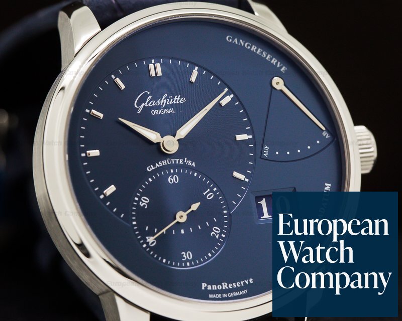 Glashutte Original PanoReserve Manual Wind Blue Dial SS/SS Deployant Ref. 1-65-01-26-12-30