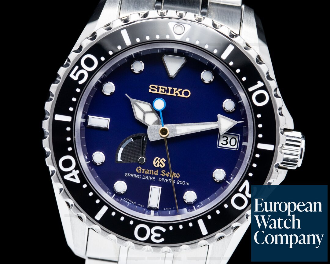 Grand Seiko Diver Spring Drive Blue Limited Edition SS/SS Deployant Clasp Ref. SBGA071