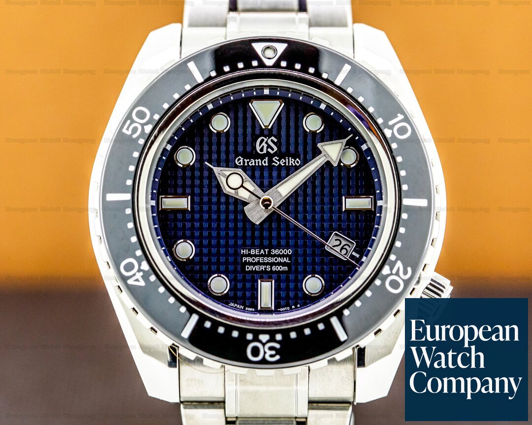 Grand Seiko SBGH257 Hi-Beat 36000 Professional 600M Diver's Titanium Blue  Dial Limited (38386) | European Watch Co.