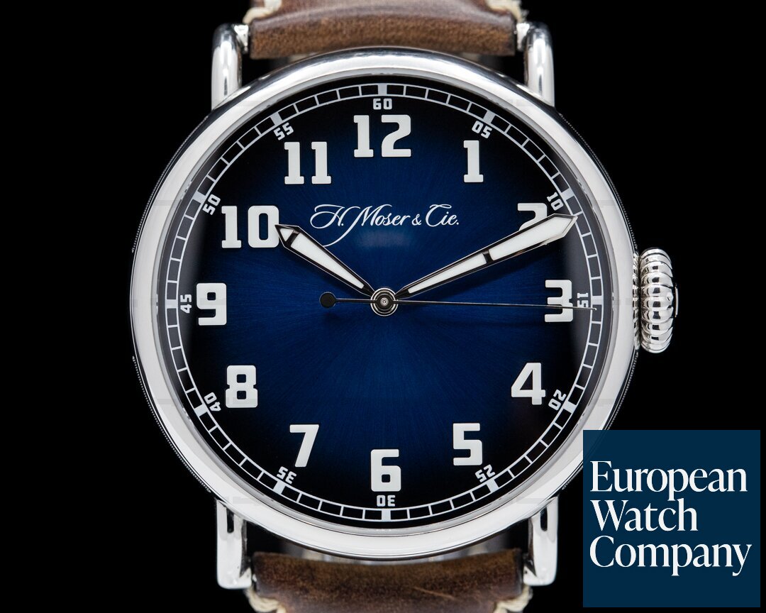 H. Moser and Cie. 8200-1201 Heritage Pilot Center Seconds Funky Blue Dial