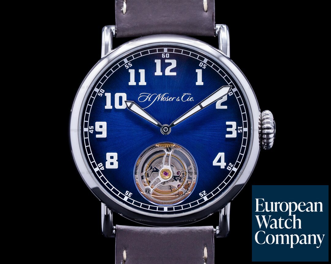 H. Moser and Cie. 8804-1200 Heritage Tourbillon Funky Blue Fume/Steel